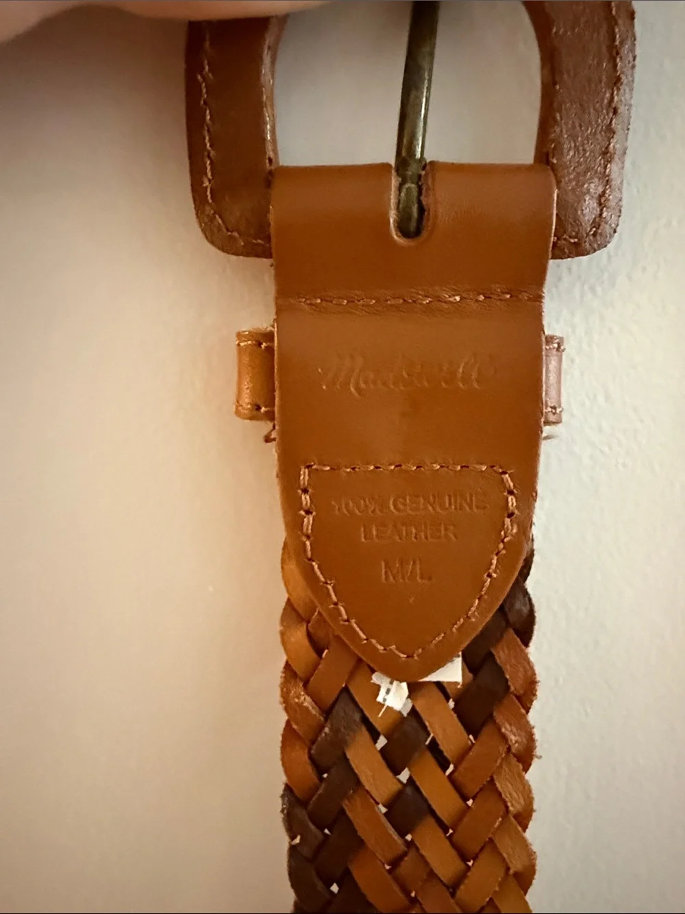 Madewell Braided Leather Belt - Tan and Brown